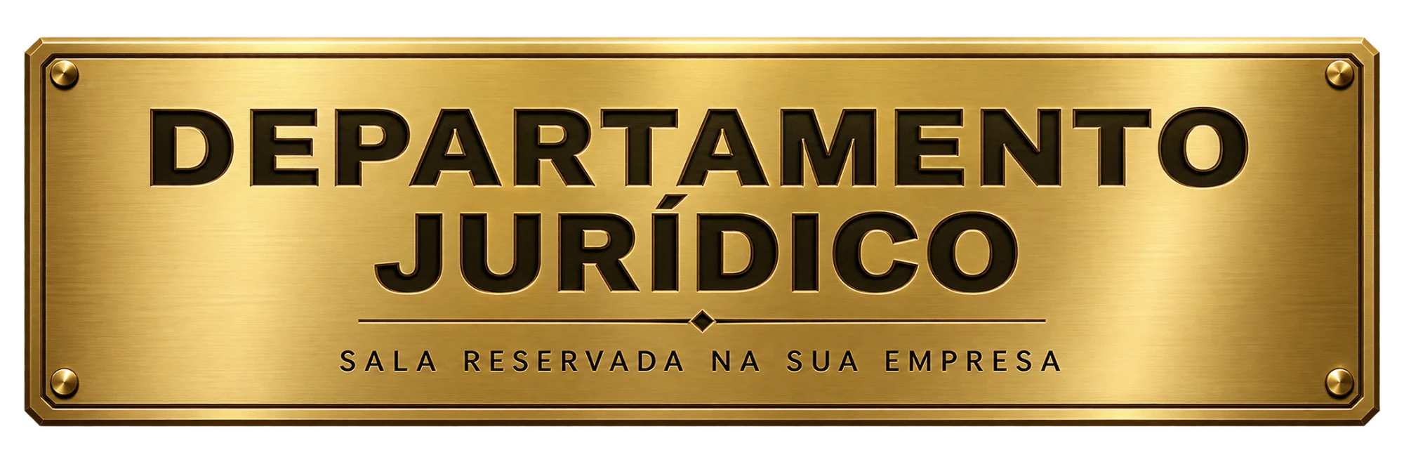 Placa de porta com a inscrição Departamento Jurídico — sala reservada na sua empresa